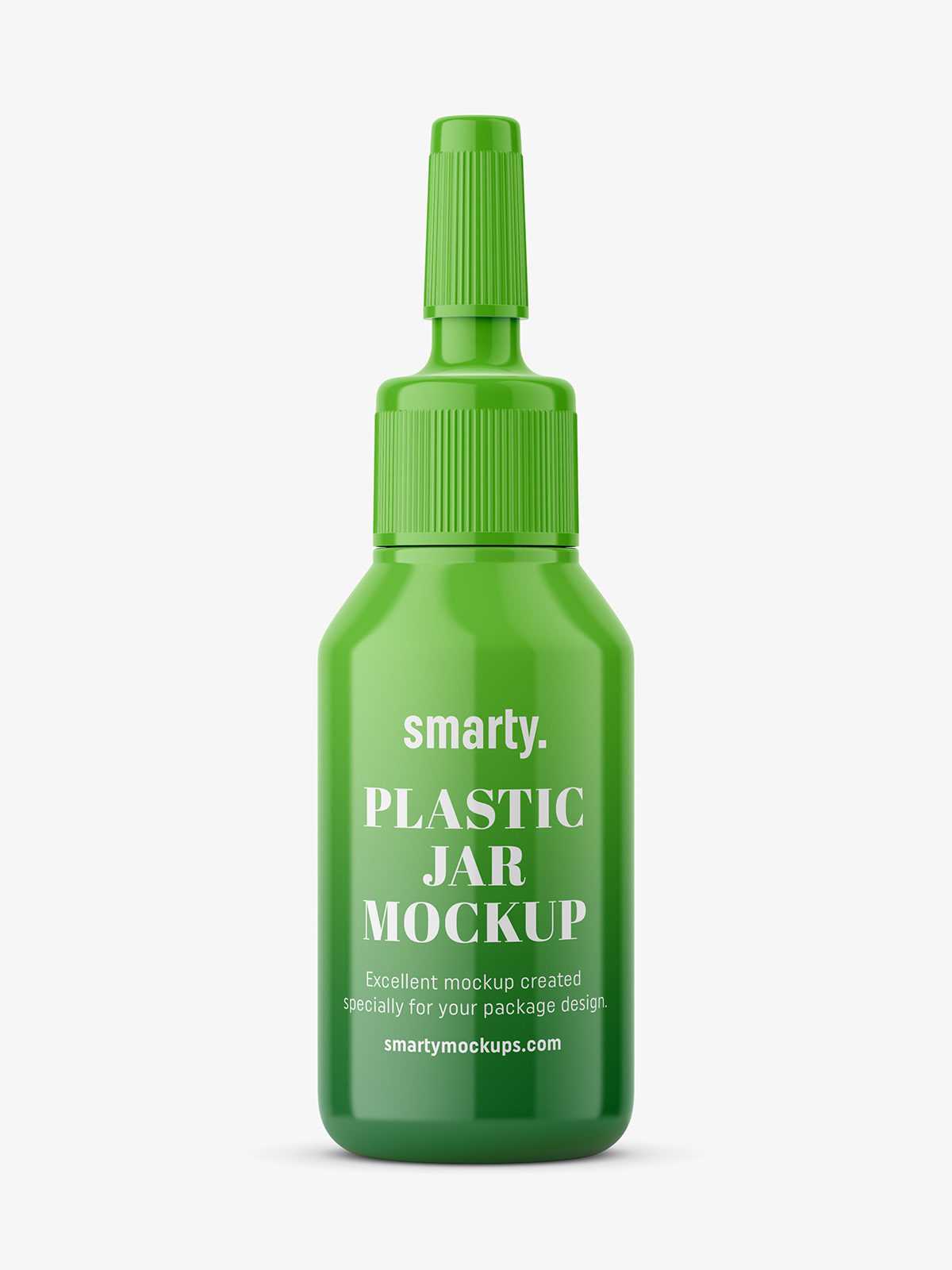 Glossy plastic ampoule bottle mockup