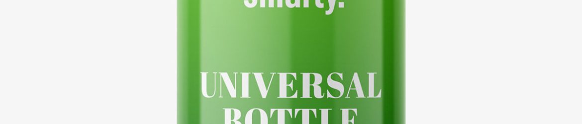 Glossy plastic bottle mockup