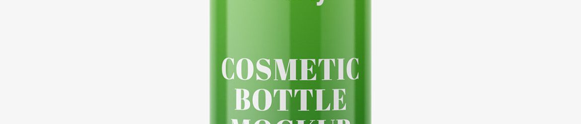Glossy plastic bottle mockup
