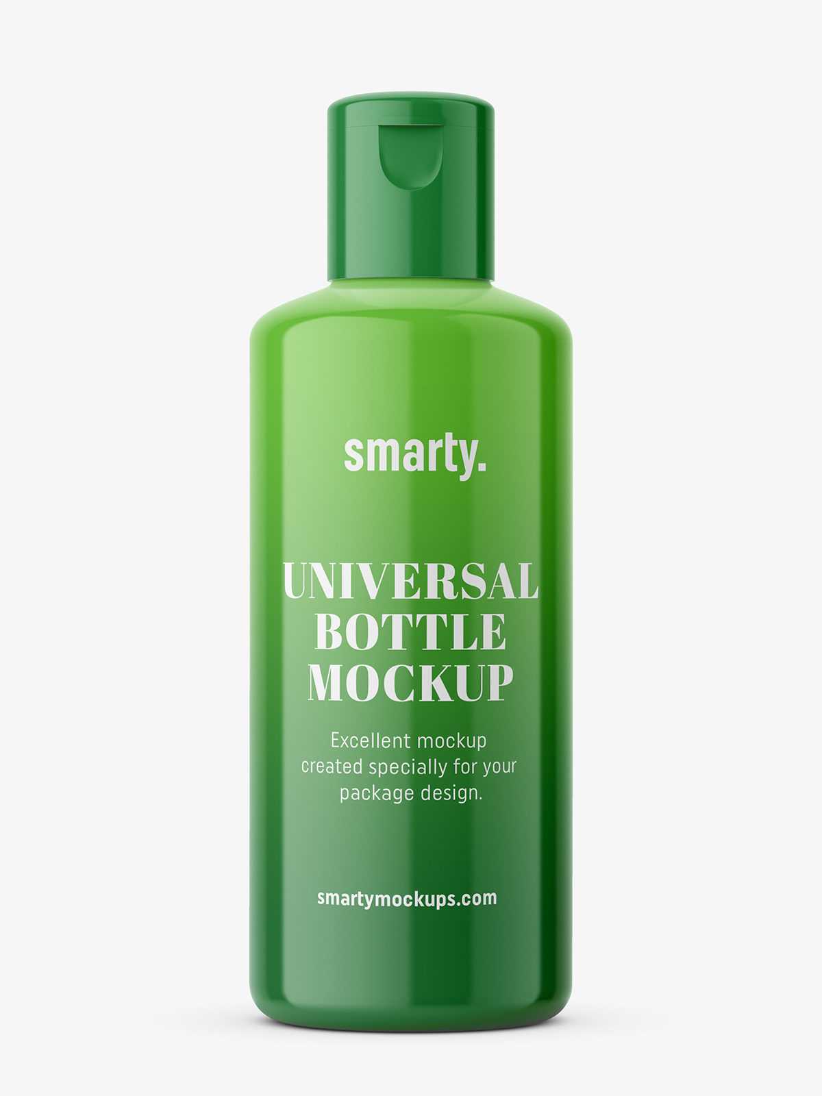 Glossy plastic bottle mockup