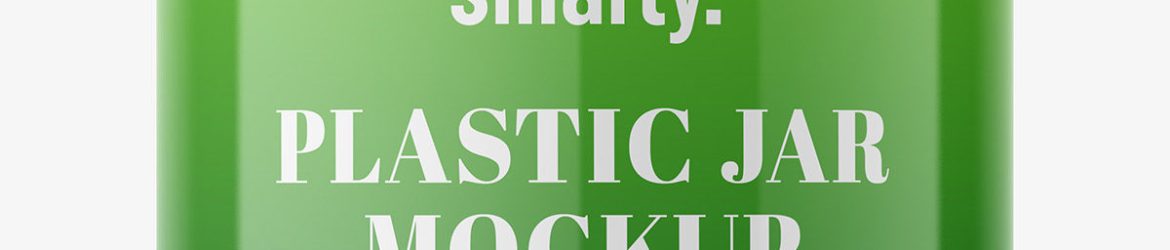 Glossy plastic jar mockup / 650 ml
