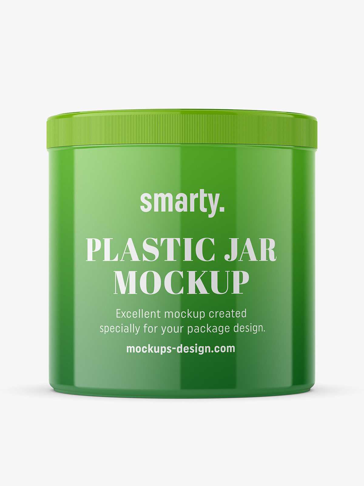 Glossy plastic jar mockup / 650 ml
