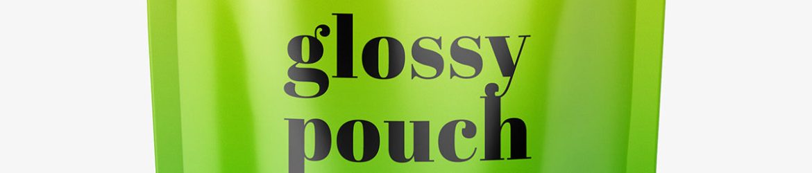 Glossy pouch mockup