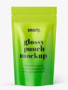 Glossy pouch mockup