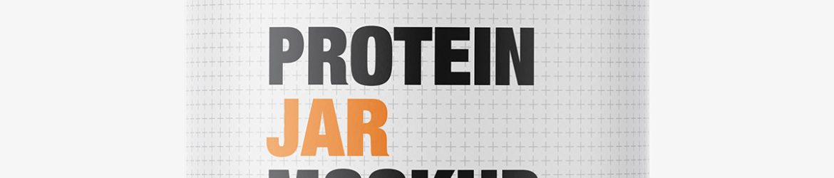 Glossy protein jar mockup