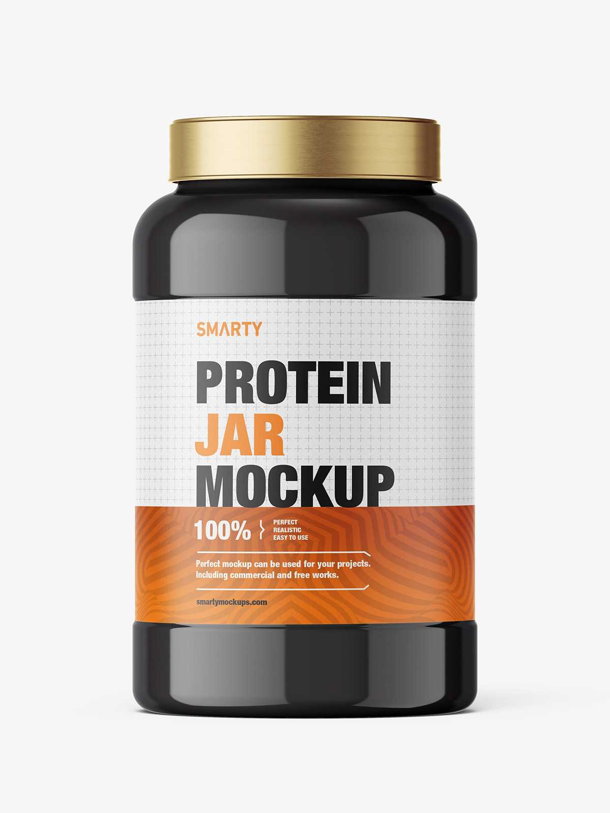 Glossy protein jar mockup