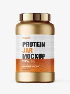 Glossy protein jar mockup