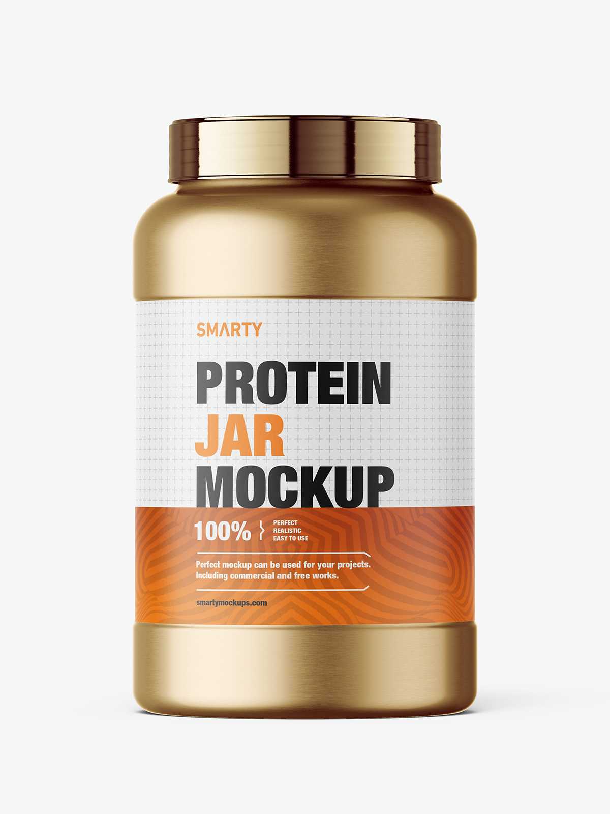 Glossy protein jar mockup