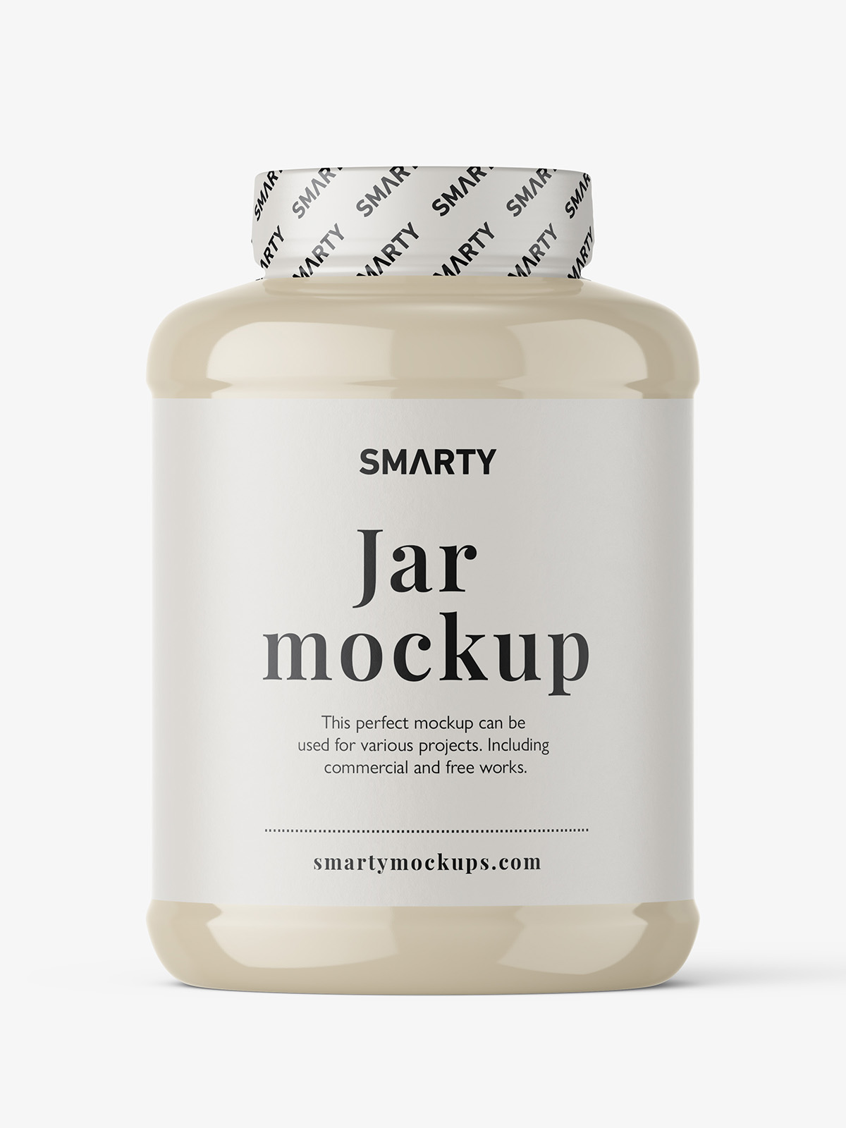 Glossy protein jar mockup