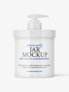Glossy pump jar mockup