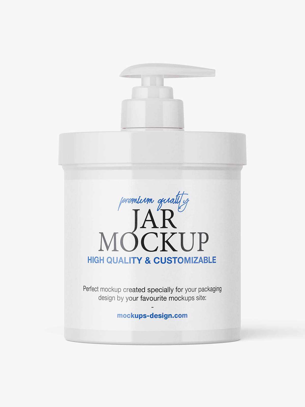 Glossy pump jar mockup