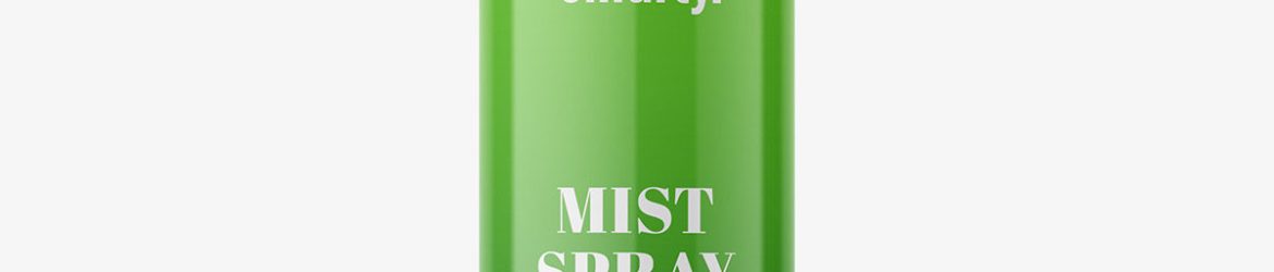 Glossy push spray bottle mockup