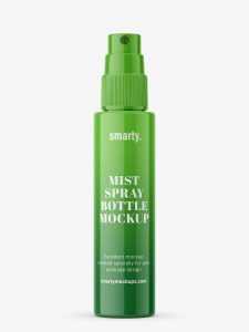 Glossy push spray bottle mockup