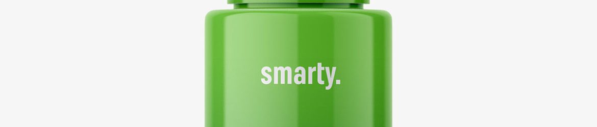 Glossy push spray bottle mockup