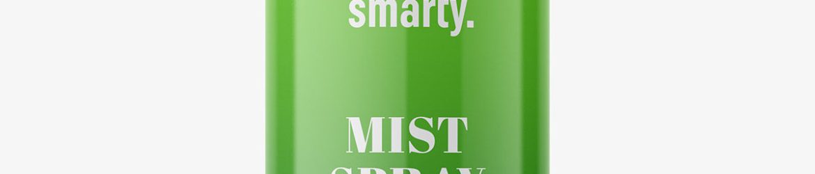 Glossy push spray bottle mockup
