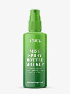 Glossy push spray bottle mockup