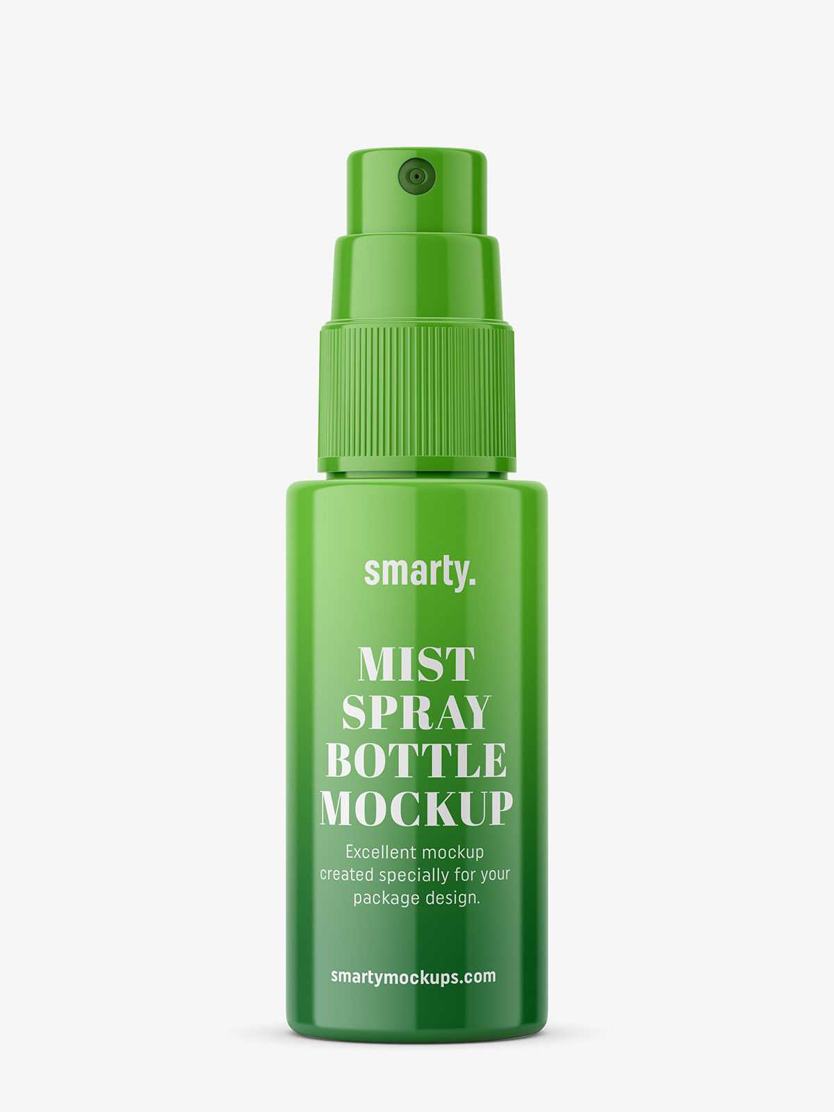 Glossy push spray bottle mockup