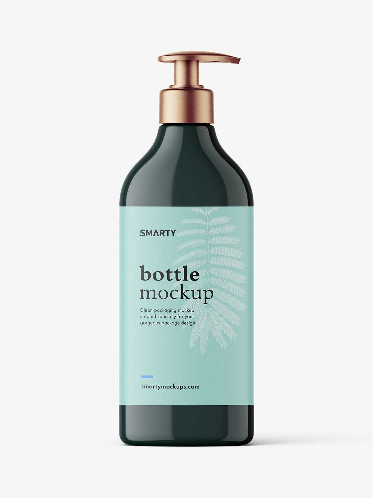 Glossy rectangle pump bottle mockup