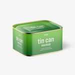Glossy rectangle tin can mockup / 630 ml / top view - Free PSD Download Glossy rectangle tin can mockup / 630 ml / top view