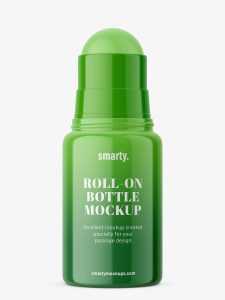 Glossy roll-on bottle mockup