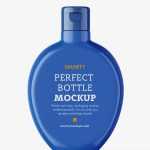 Glossy round bottle with flip top mockup