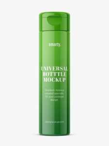 Glossy round cosmetic bottle