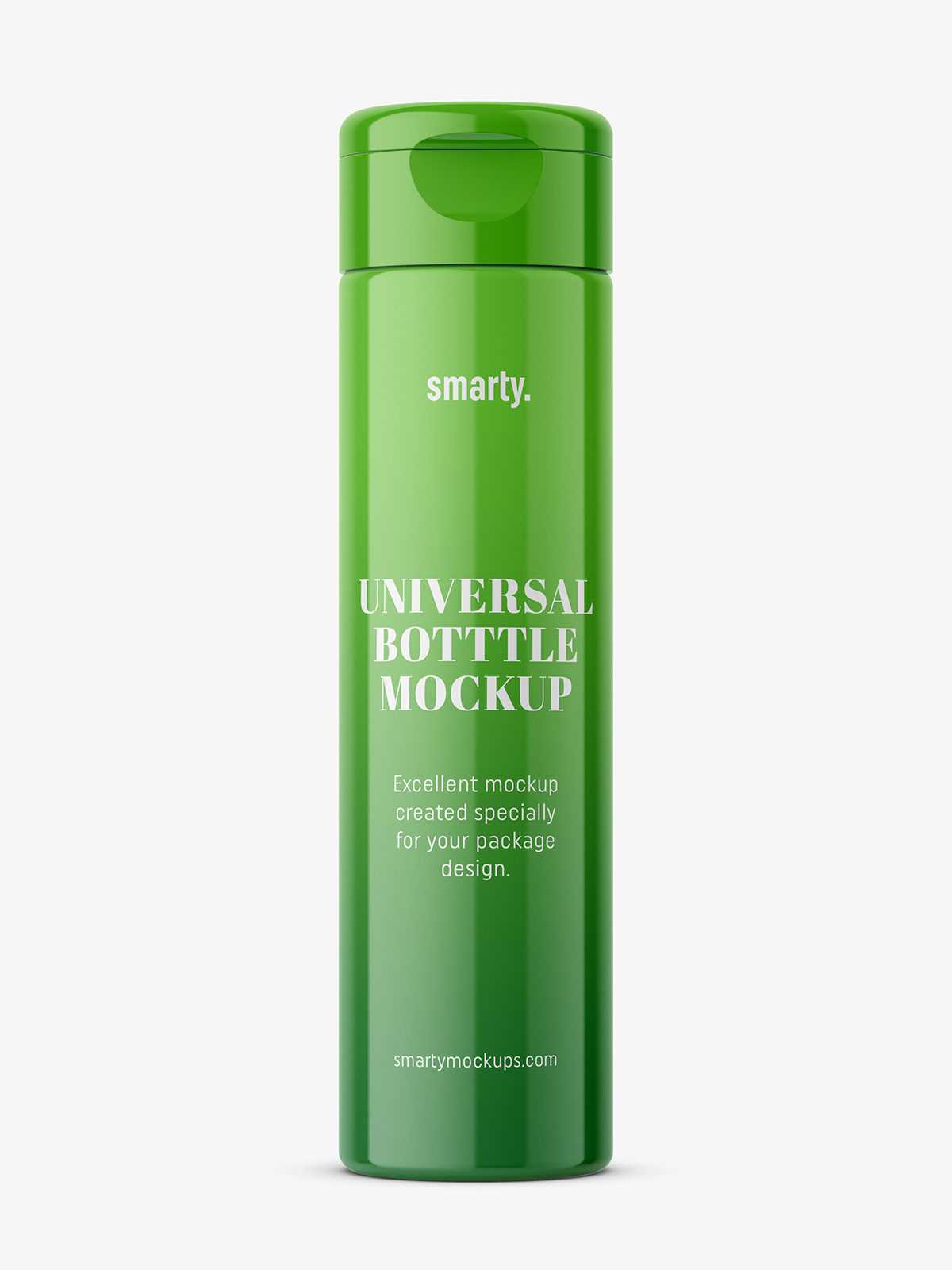 Glossy round cosmetic bottle