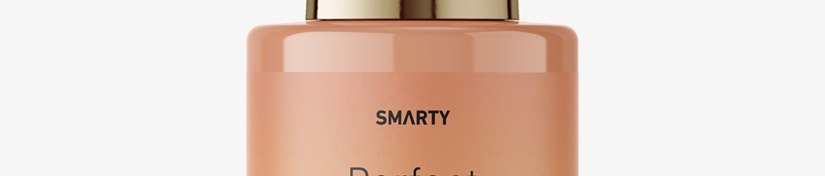 Glossy round dropper bottle mockup