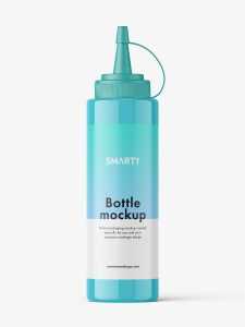Glossy sauce bottle mockup