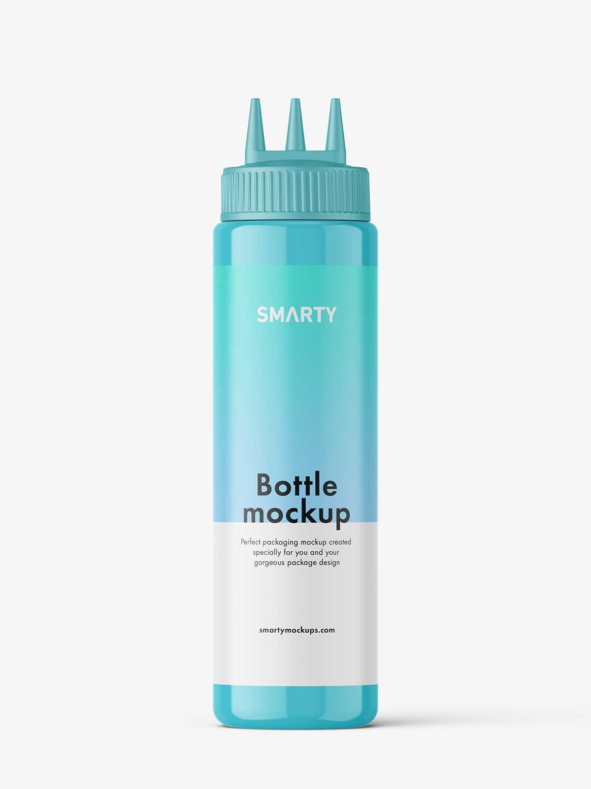 Glossy sauce bottle mockup