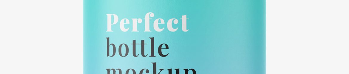 Glossy screw cap bottle mockup