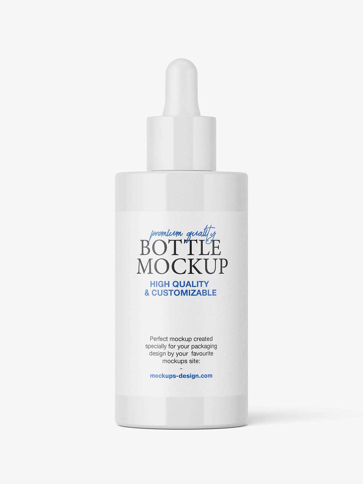 Glossy serum dropper bottle mockup