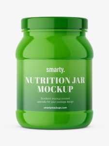 Glossy shake powder jar mockup