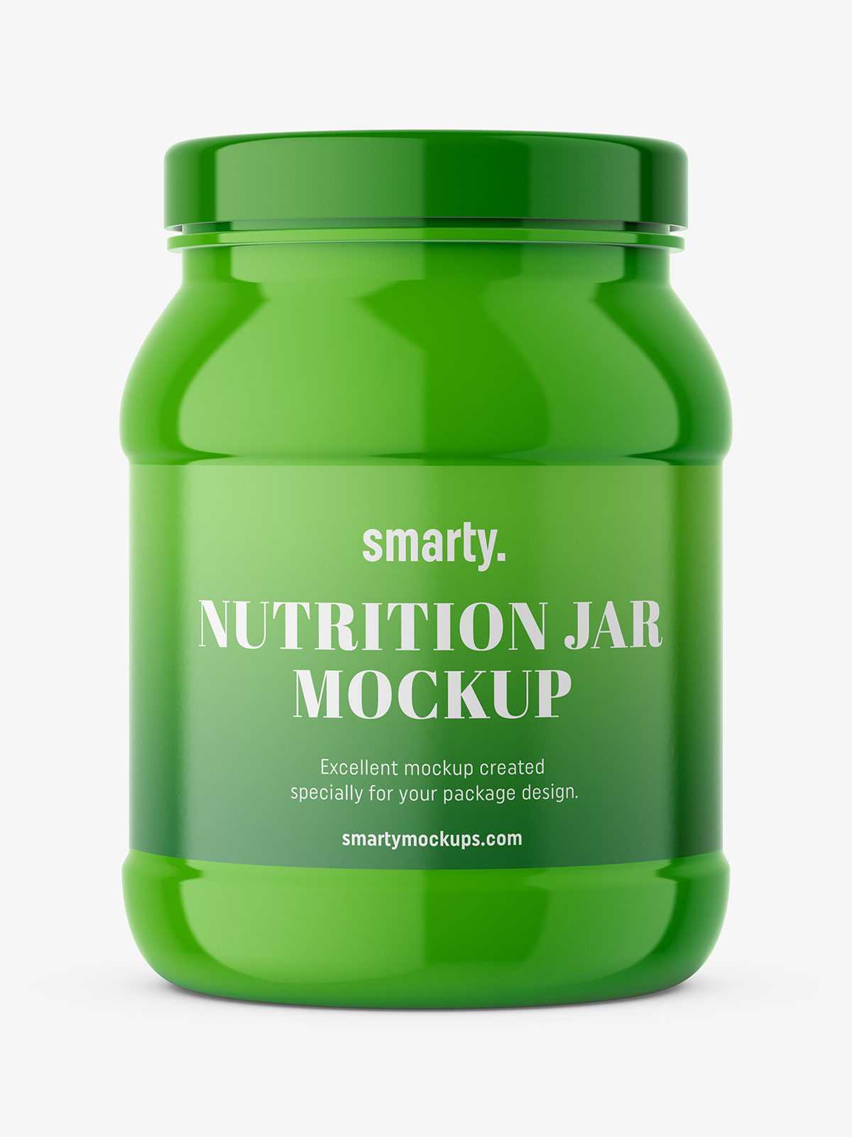 Glossy shake powder jar mockup