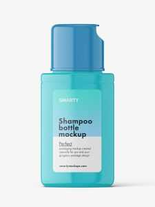 Glossy shampoo bottle mockup