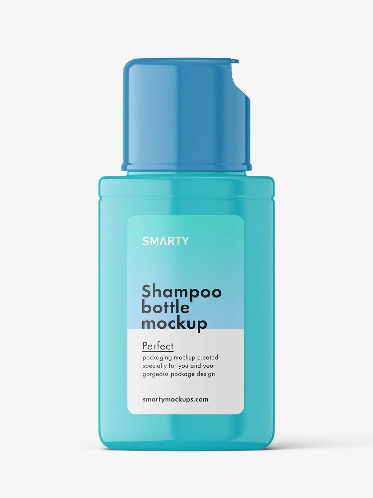 Glossy shampoo bottle mockup