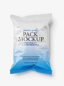 Glossy snack bag mockup