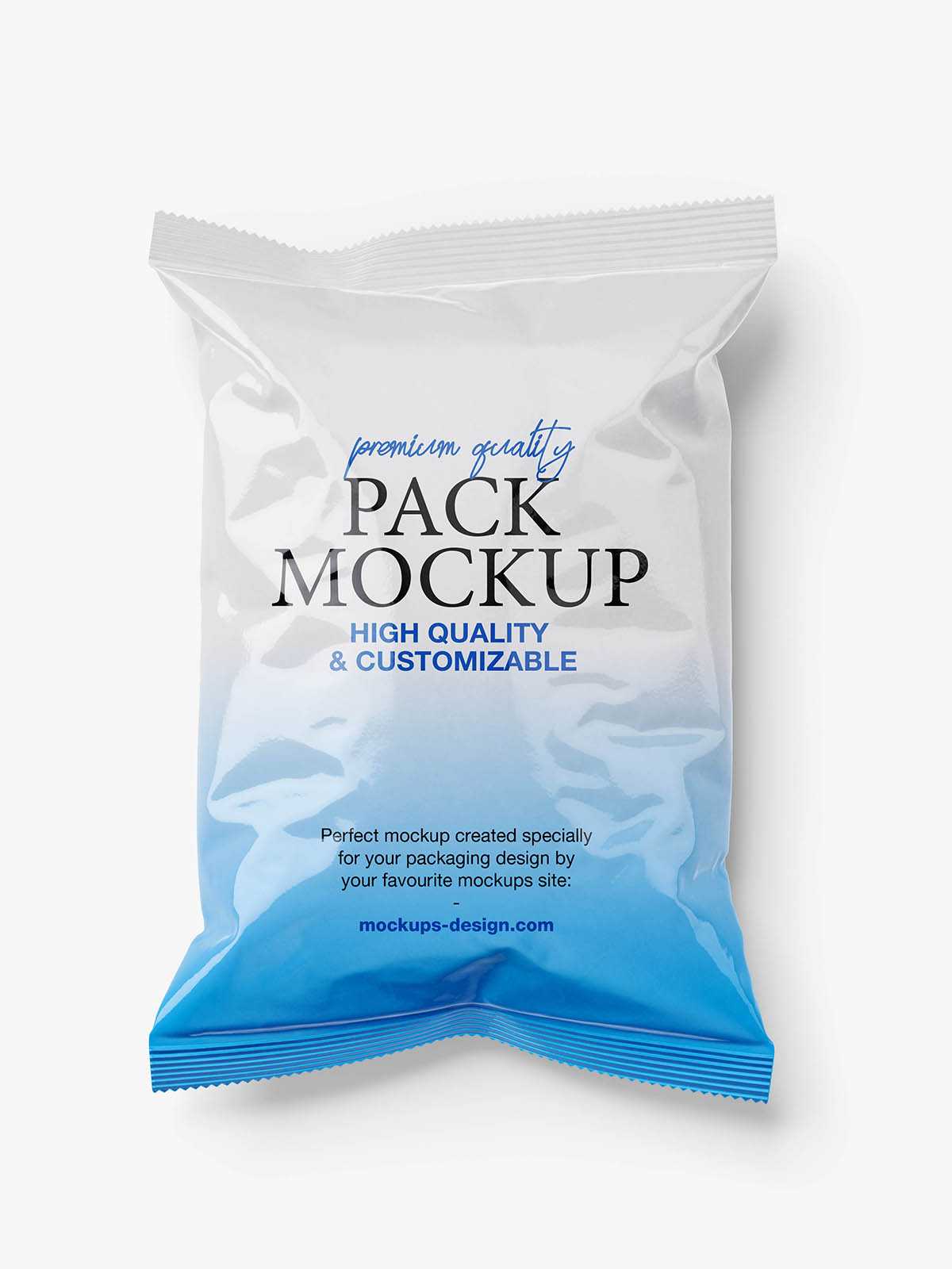 Glossy snack bag mockup