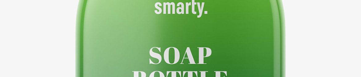 Glossy soap bottle mockup