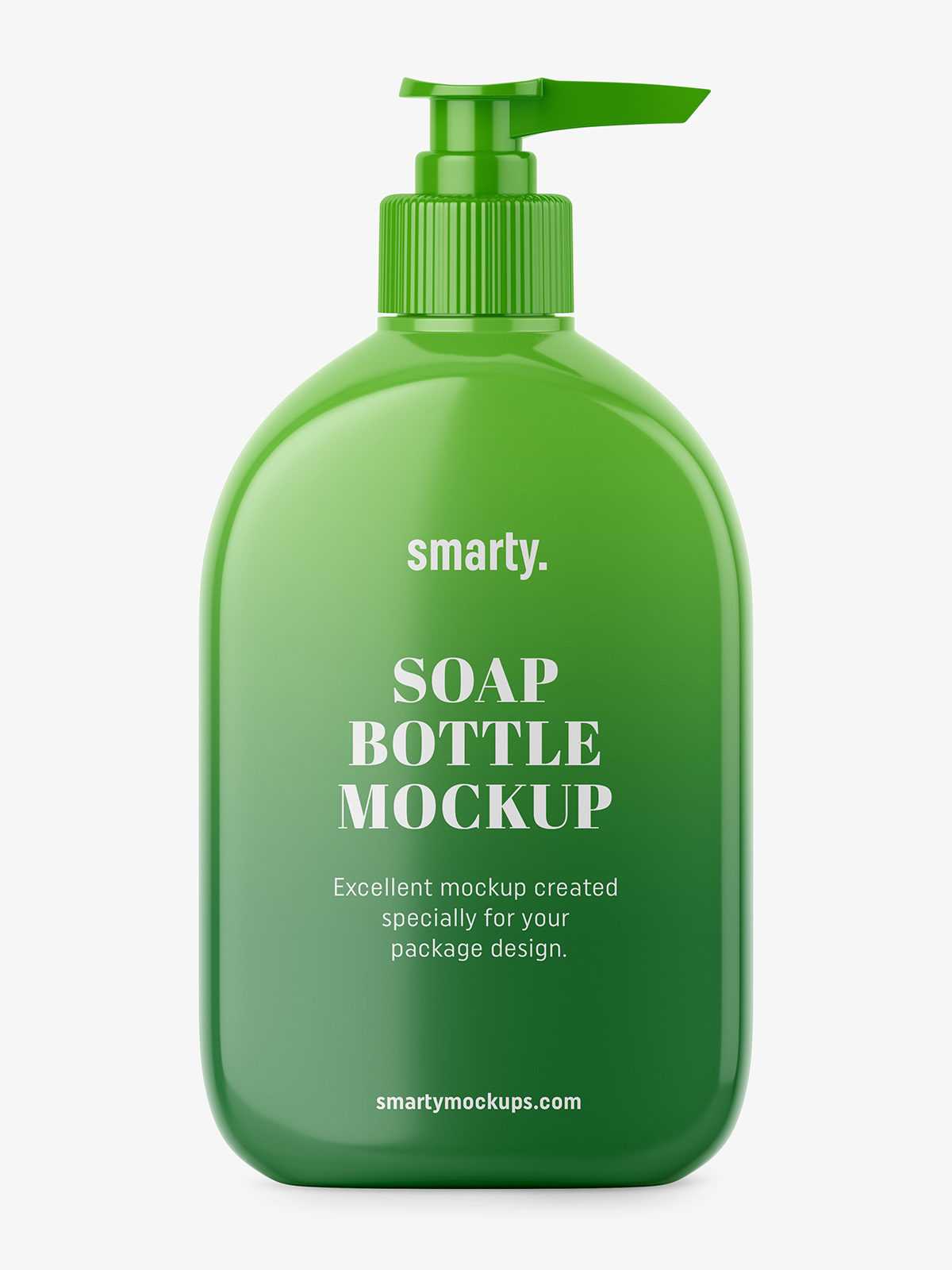 Glossy soap bottle mockup