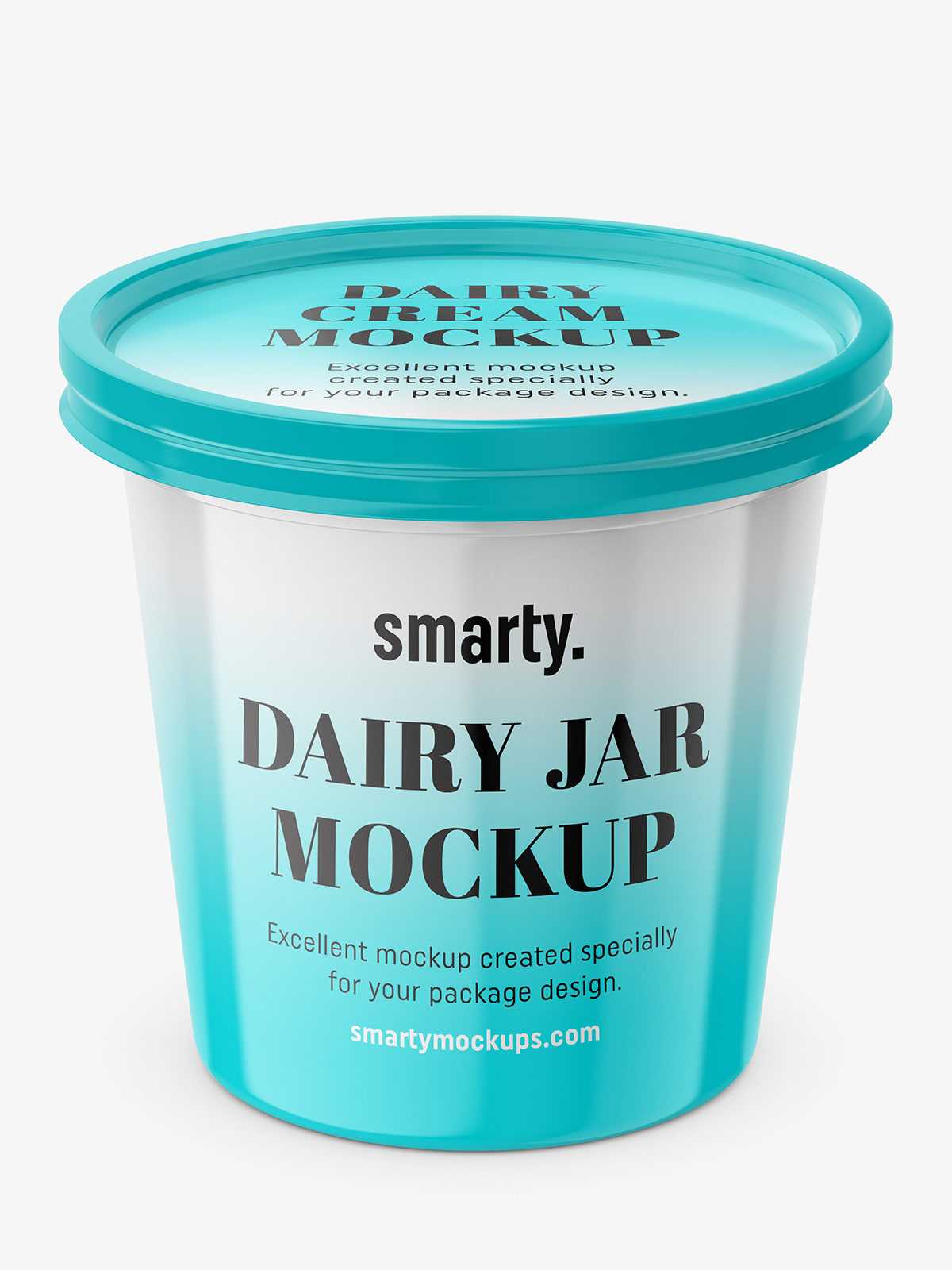 Glossy sour cream mockup / top view