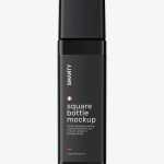 Glossy square bottle mockup