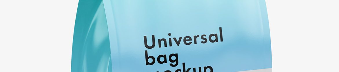 Glossy stand pouch mockup