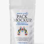Glossy stand-up pouch mockup
