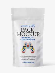 Glossy stand-up pouch mockup