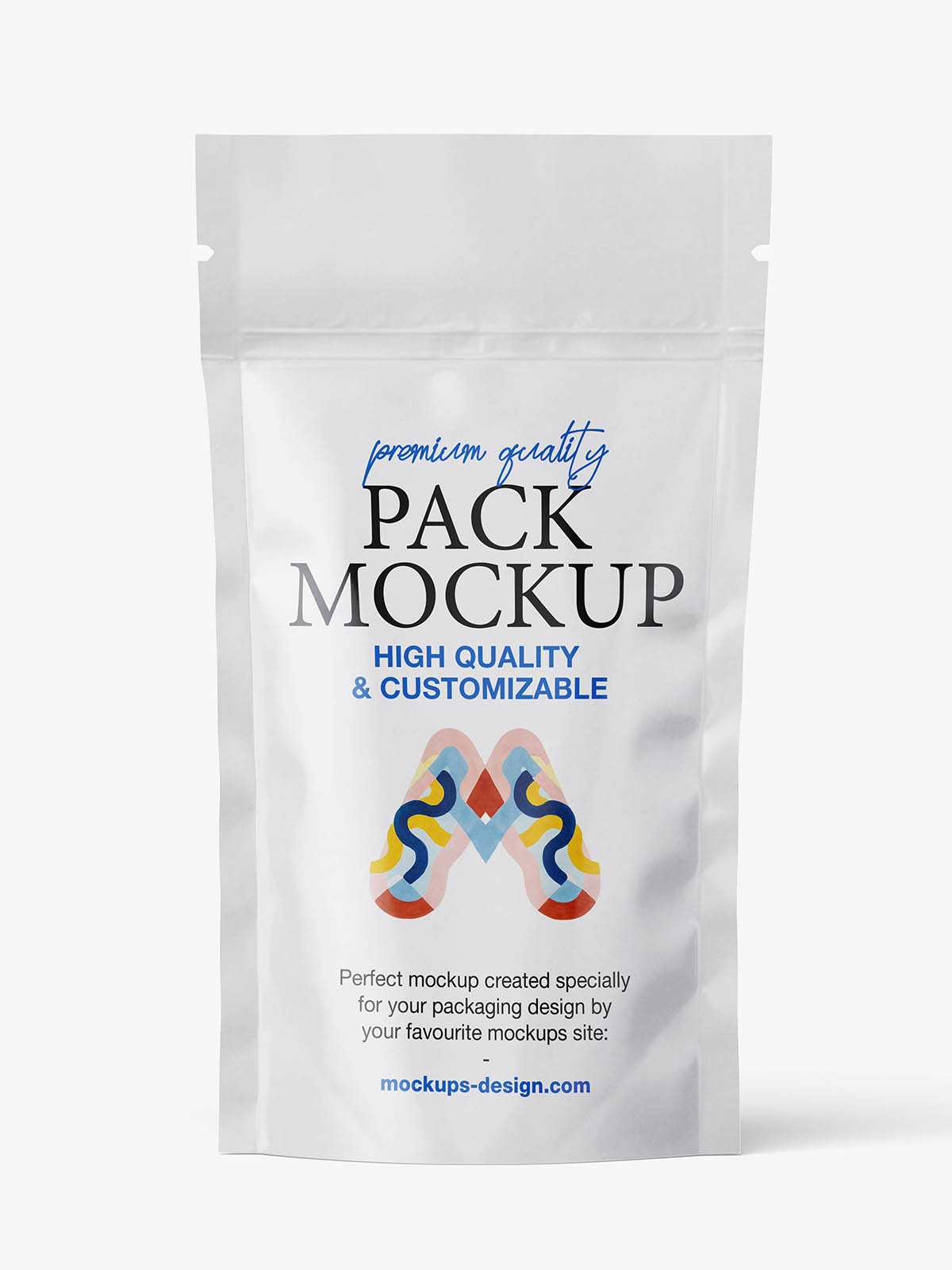 Glossy stand-up pouch mockup