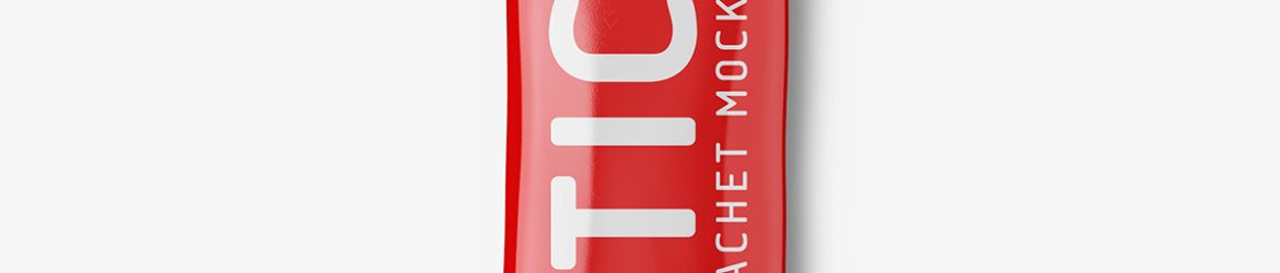 Glossy stick sachet mockup