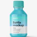 Glossy syrup bottle mockup