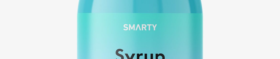 Glossy syrup bottle mockup / 300 ml