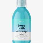 Glossy syrup bottle mockup / 300 ml
